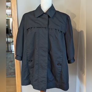 Chico's Black 3/4 Sleeve Trench Style Top Cotton Women's Size 2